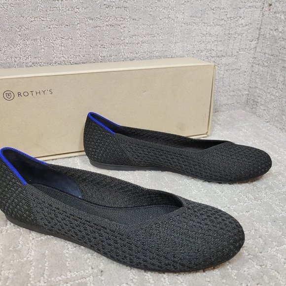 Rothy’s The Flat Womens Size US 9 Black Round Toe Classic Slip On Ballet Flat - Picture 3 of 11